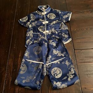 Japanese Chid’s Silk Blue Pajamas